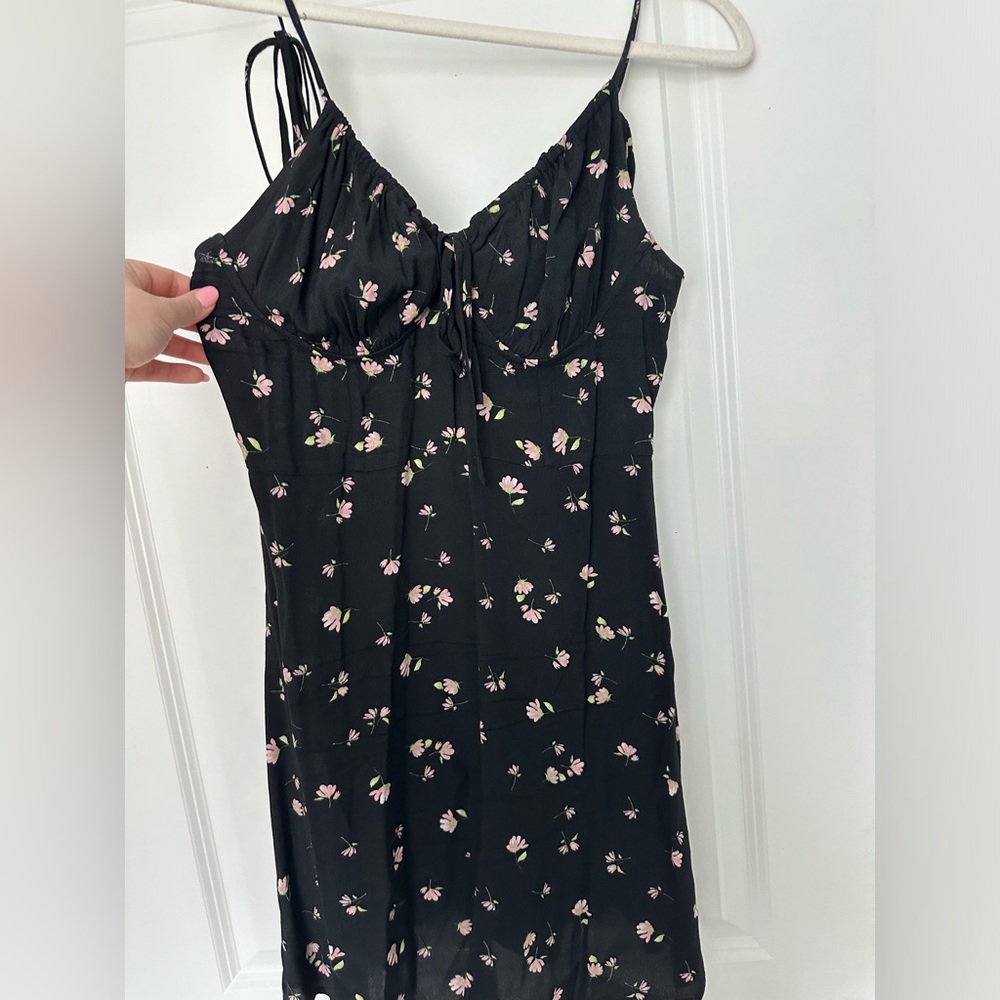 Black Floral Mini Dress